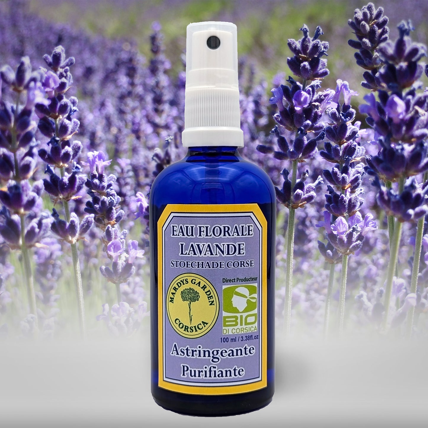 Organic Hydrosol Pure Topped Lavender 100ml. Lavandula Stoechas. Astringent and Purifying properties